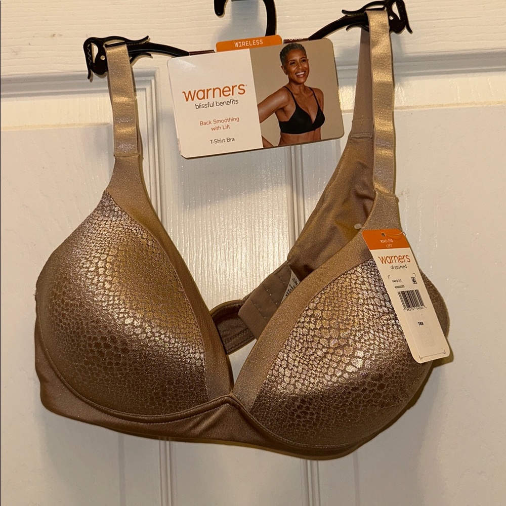 Warner's Wireless Bra in Metallic Tan